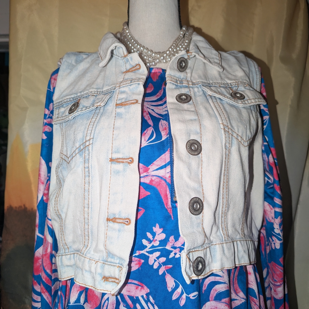 HIGHWAY JEANS Light Denim Vest Big Girl's Large